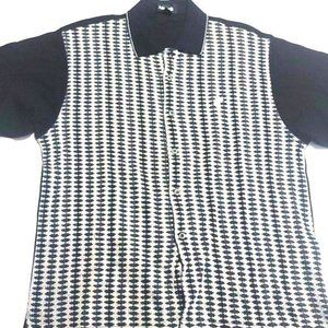 Ashworth Mens Short Sleeve Golf Button Down Polo Small 100% Cotton